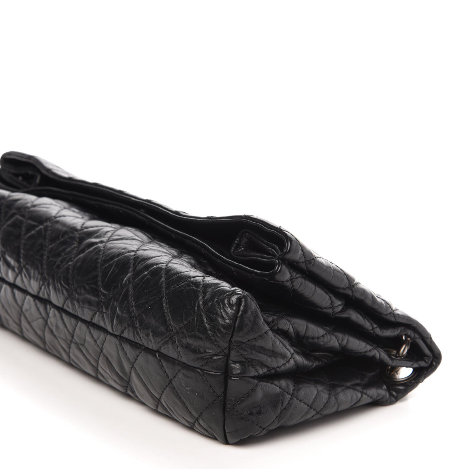 Chanel Aged Calfskin Quilted Coco Rider Fold Over Flap Black 9 of 10