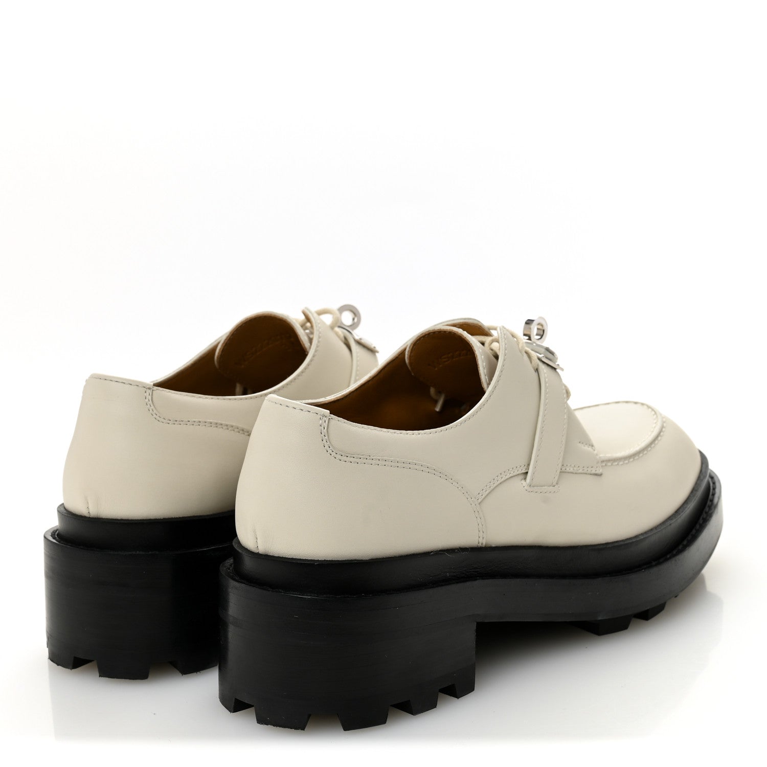 Hermes Glossed Calfskin First Derby 36.5 Beige Glaise 4 of 9