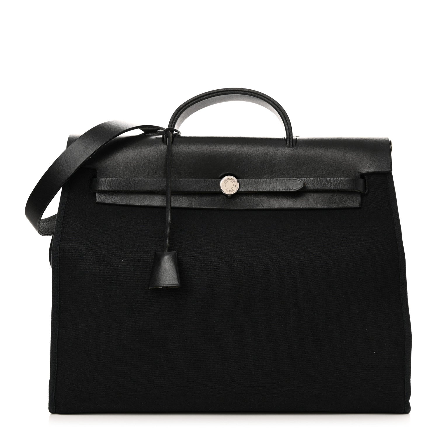 Hermes Toile Vache Calfskin Herbag 39 MM Black 1 of 10