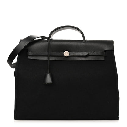 Hermes Toile Vache Calfskin Herbag 39 MM Black 1 of 10