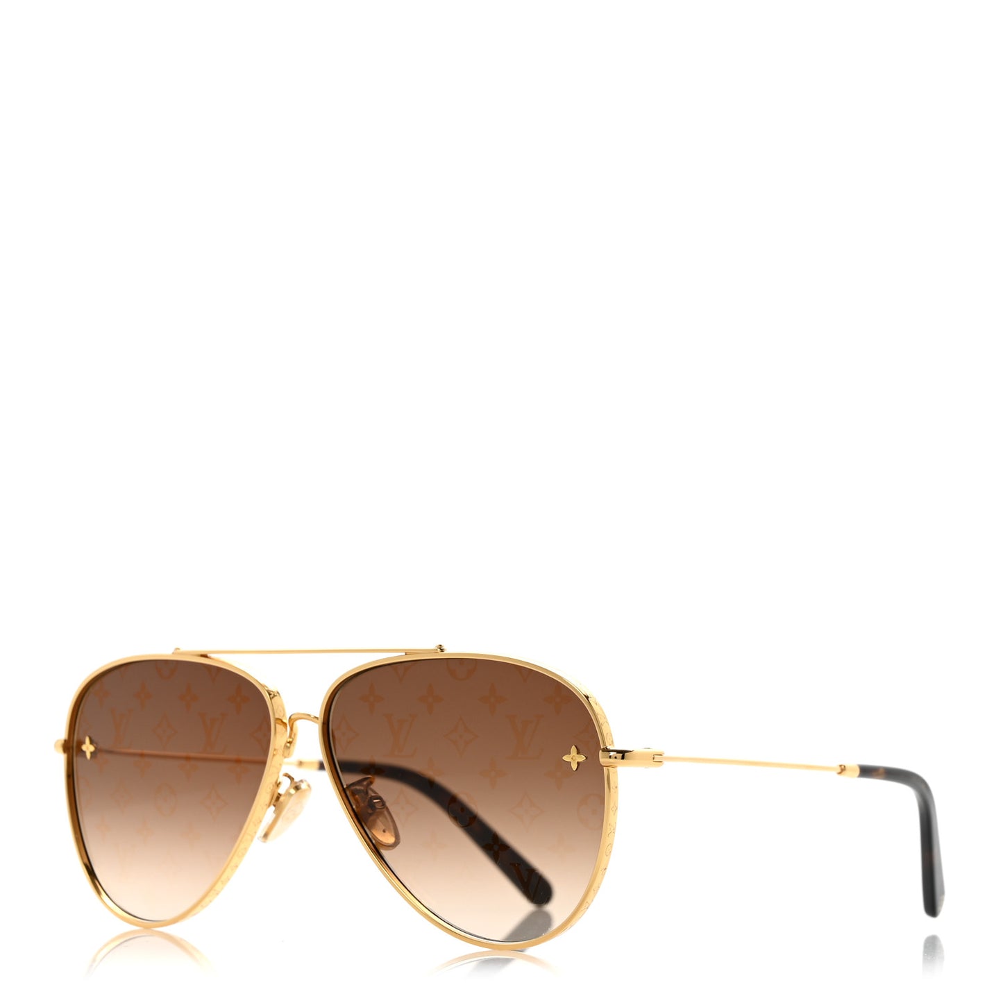 Metal The LV Pilot Sunglasses Z1619U Gradient Brown Monogram