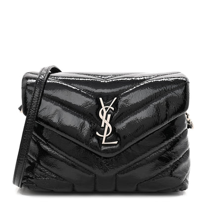 Saint Laurent Patent Y Quilted Monogram Toy Loulou Crossbody Bag Black 1 of 14