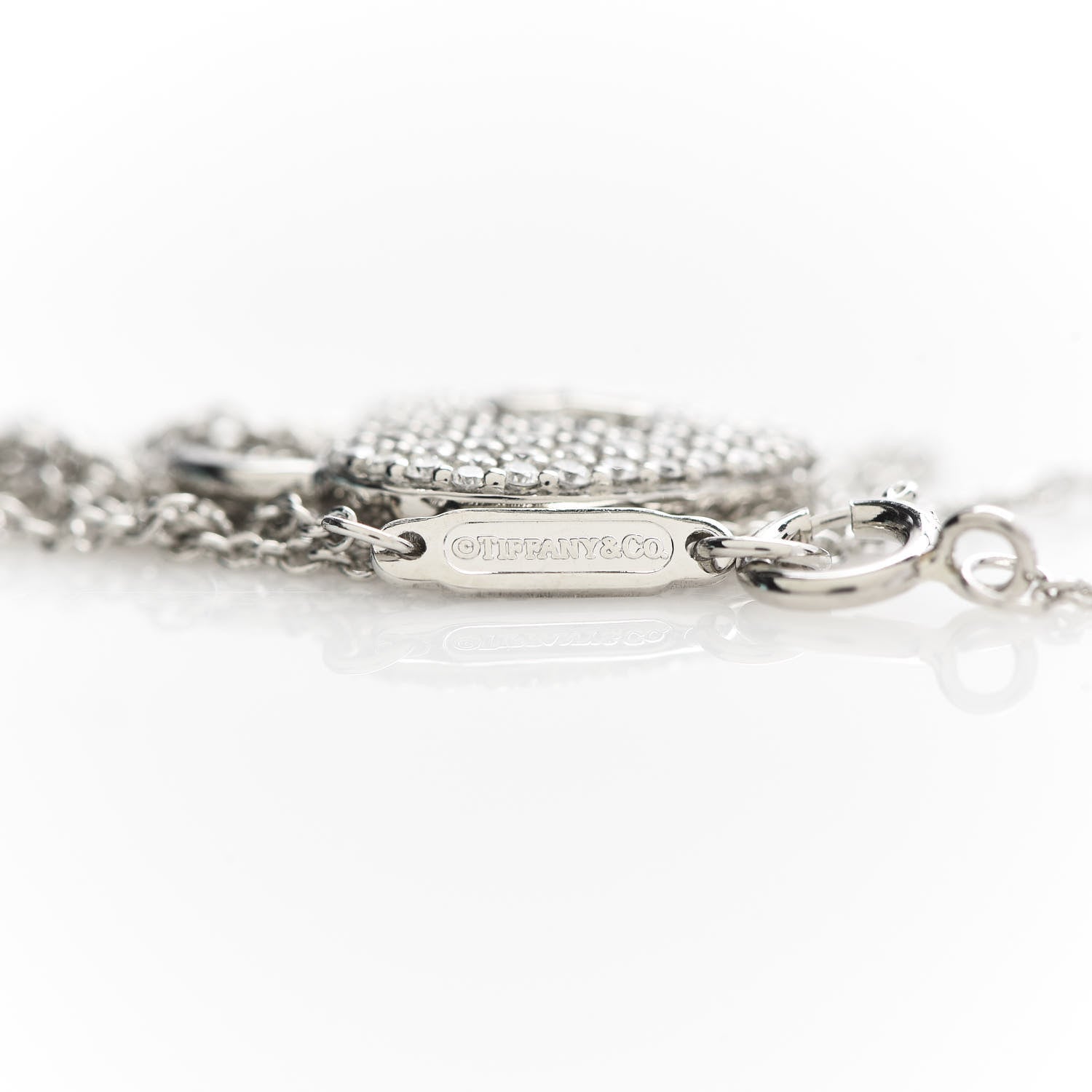 Tiffany Platinum Diamond Small Heart Lock Pendant Necklace 8 of 8