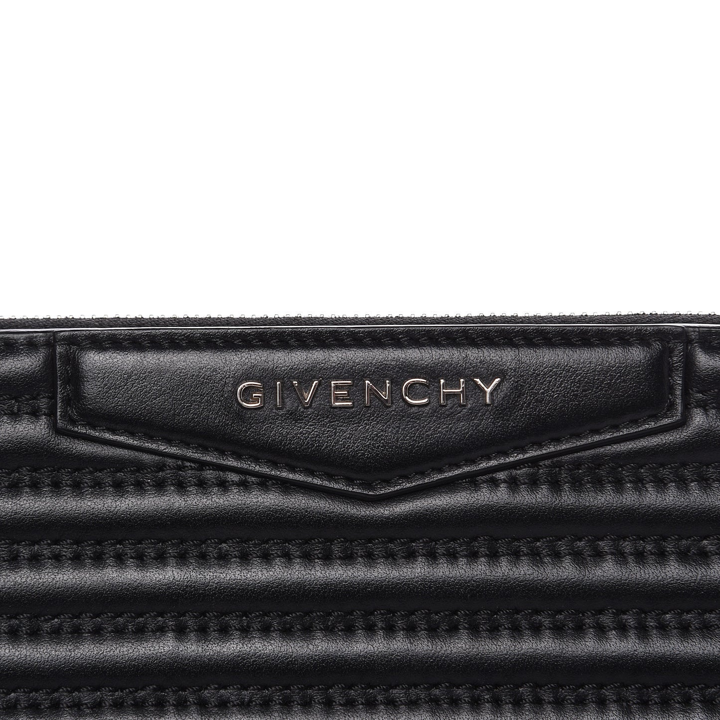Calfskin Stitched Antigona Pouch Black