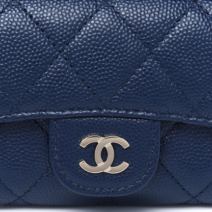 Chanel Caviar Quilted Flap Card Holder Wallet Navy Blue 6 of 6