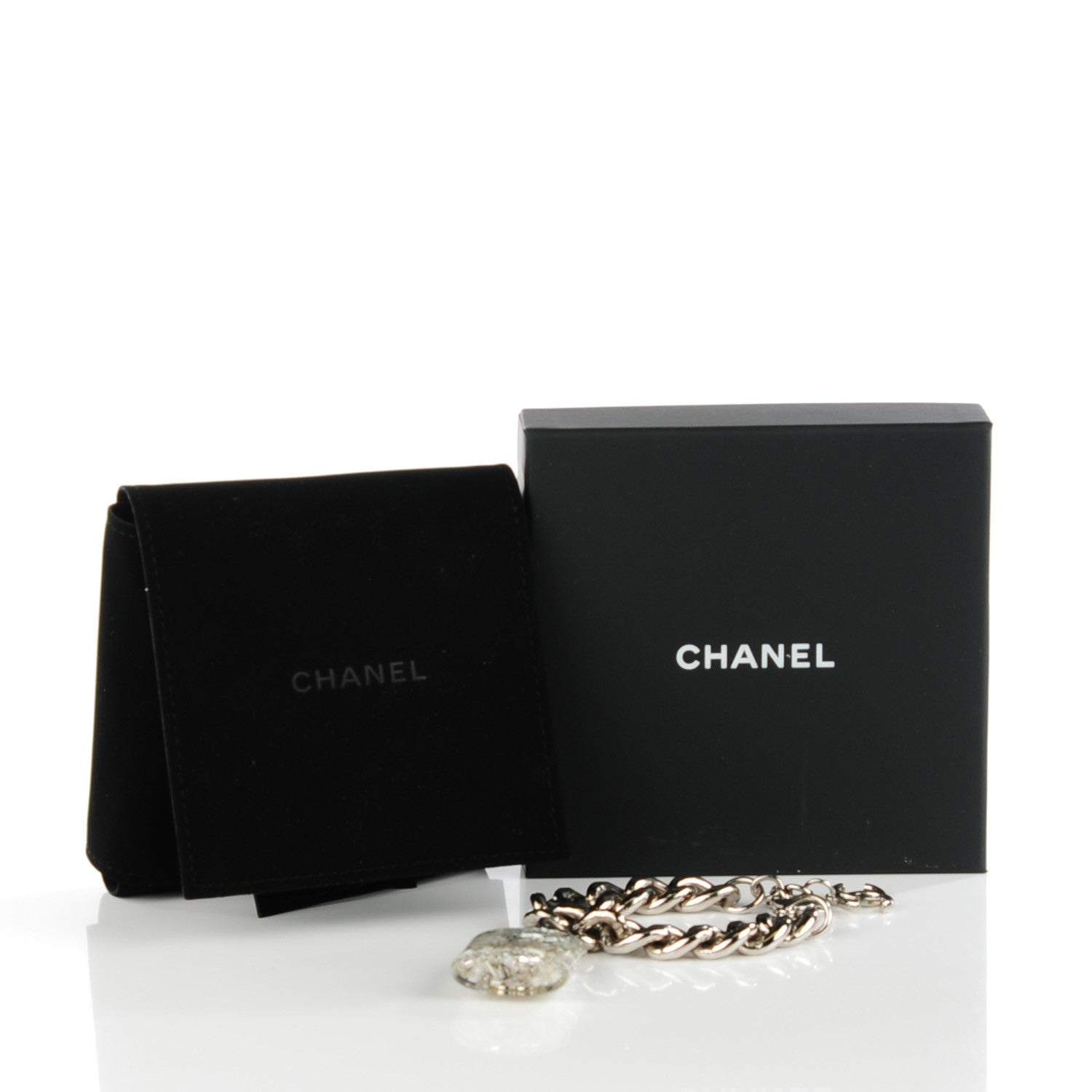 Chanel Plexiglass Pearl CC Padlock Bracelet Silver 6 of 6