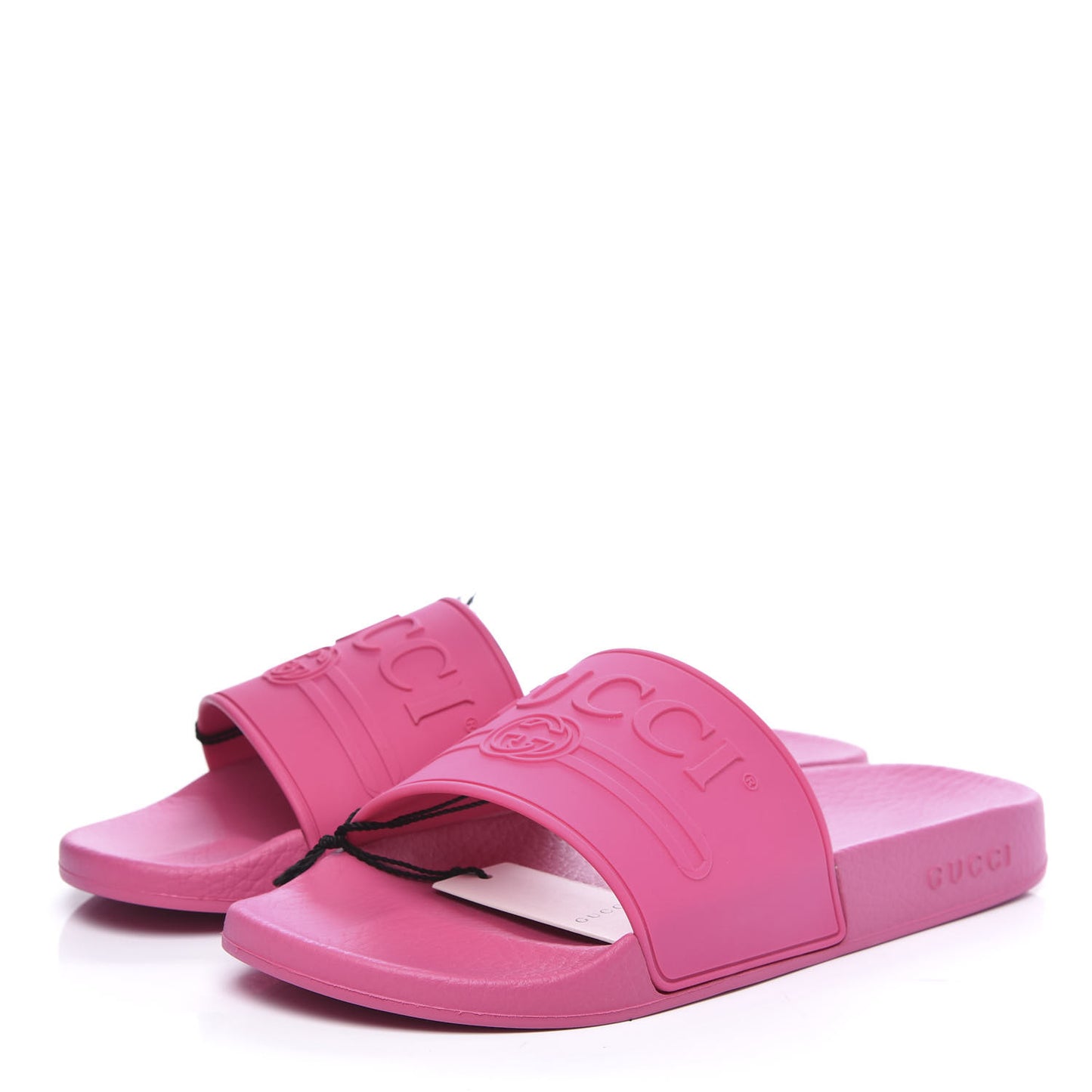 Rubber Logo Stamped Mens Slide Sandals 8 Fuchsia