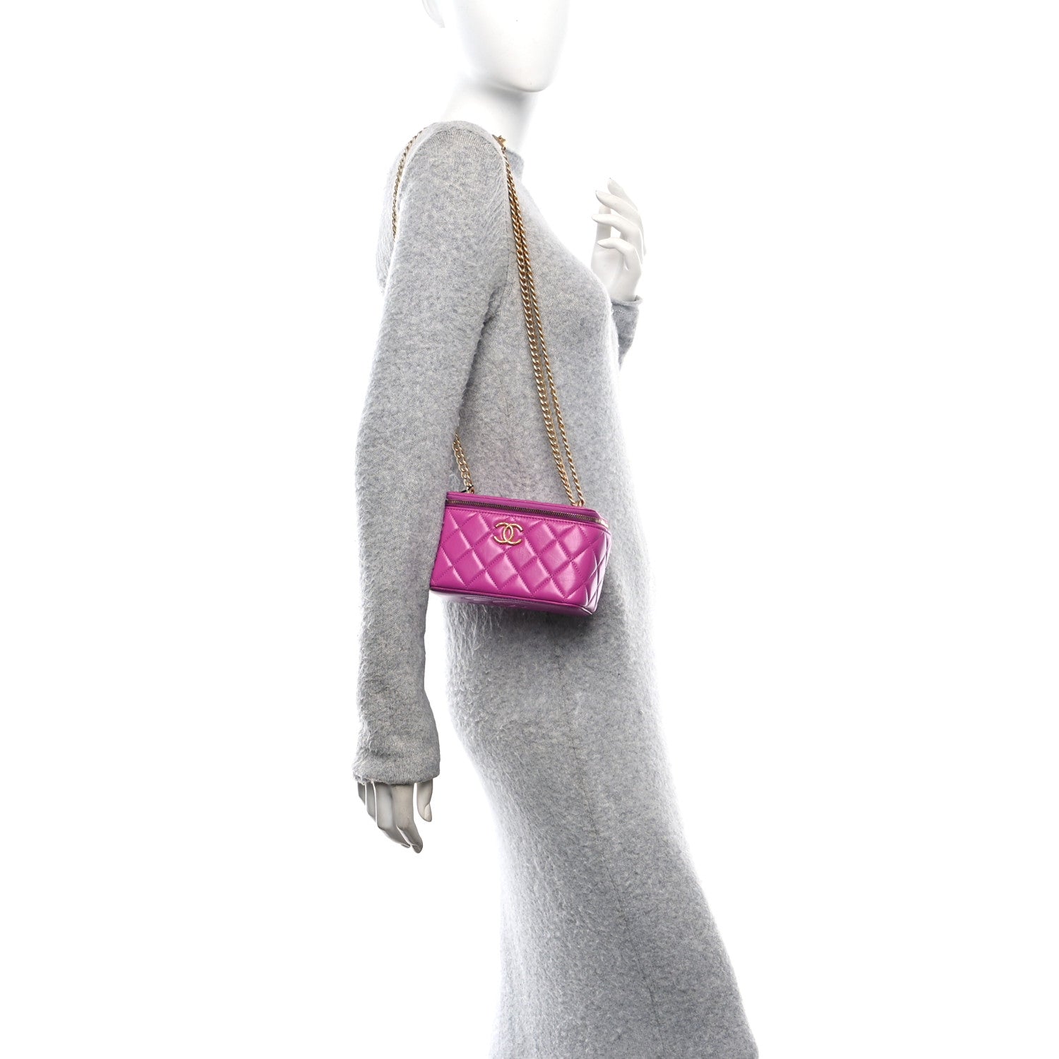 Chanel Lambskin Quilted Small Pillow Crush Vanity Case With Chain Purple 2 of 10