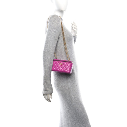 Chanel Lambskin Quilted Small Pillow Crush Vanity Case With Chain Purple 2 of 10