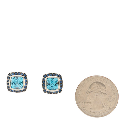 David Yurman DAVID YURMAN Sterling Silver Blue Topaz Blue Sapphire 7mm Petite Albion Earrings 2 of 4