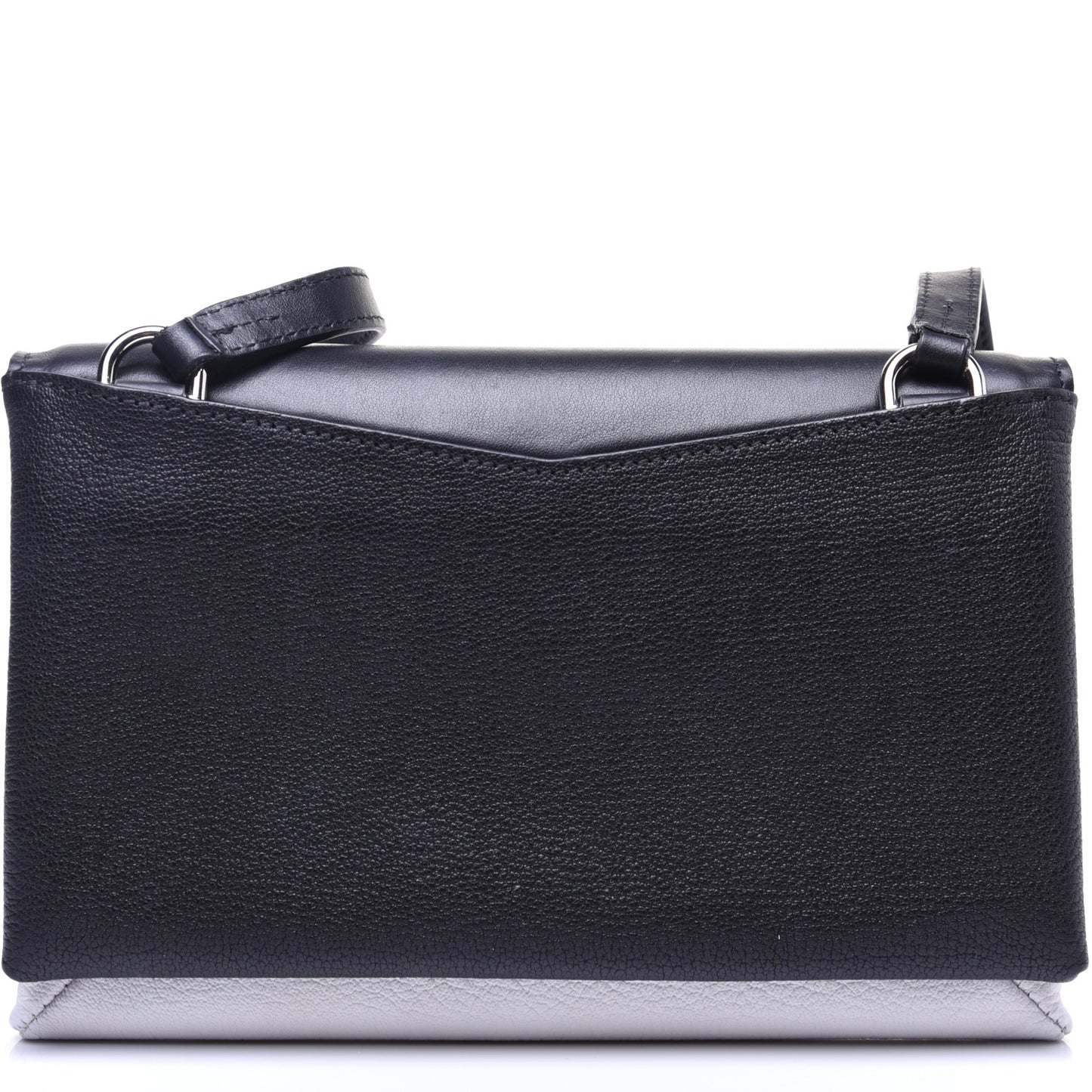 Calfskin Duetto Crossbody Bag White Black
