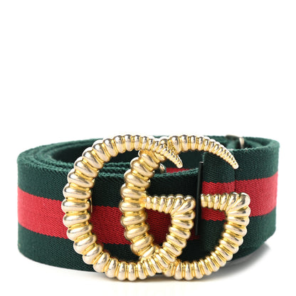 Gucci Canvas Torchon Double G Web Belt 110 44 Verde 1 of 3