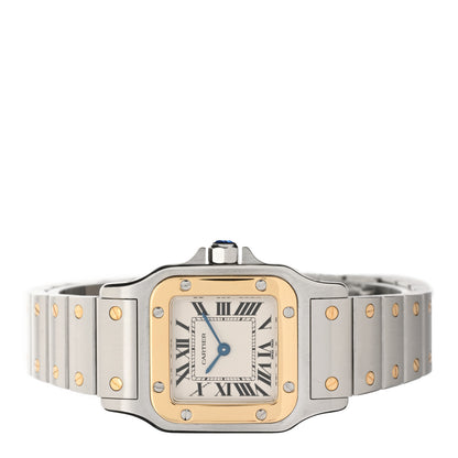 Cartier Stainless Steel 18K Yellow Gold 24mm Santos De Cartier Galbee Quartz Watch 2 of 4