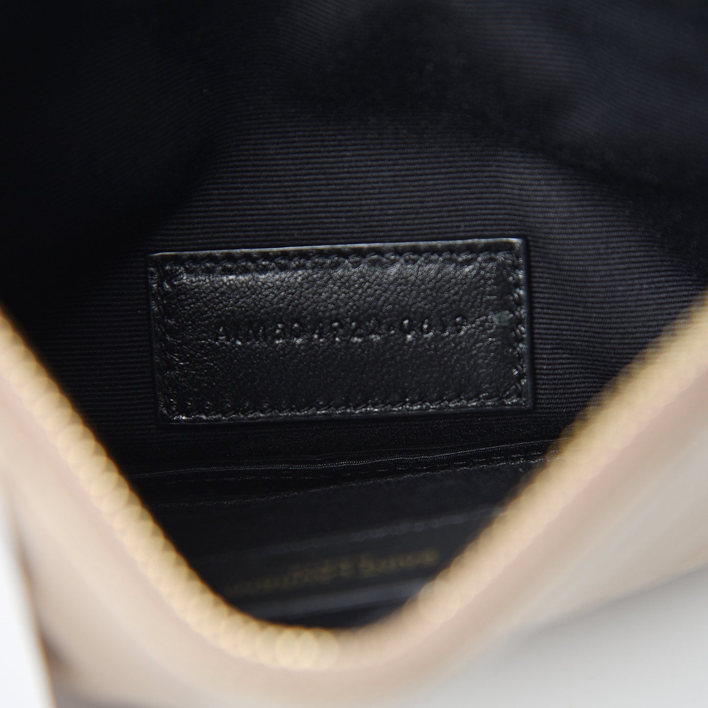 Grain De Poudre Chevron Monogram Bill Pouch Beige