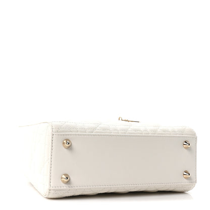 Christian Dior Lambskin Cannage Small My ABCDior Lady Dior White 4 of 10