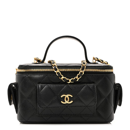 Chanel Caviar Quilted Polly Pocket East West Top Vanity With Chain Black 2 of 40