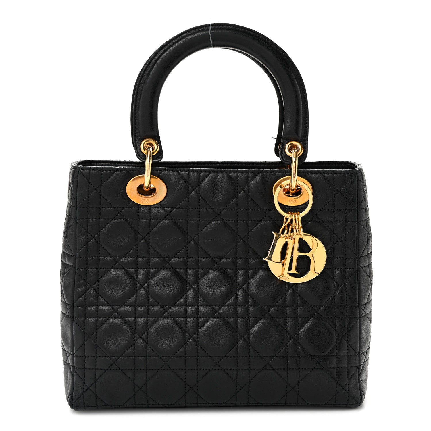 Christian Dior Lambskin Cannage Medium Lady Dior Black 1 of 10