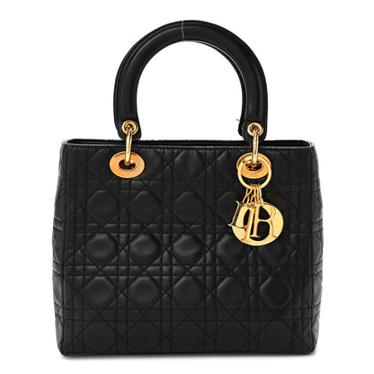 Christian Dior Lambskin Cannage Medium Lady Dior Black 1 of 10