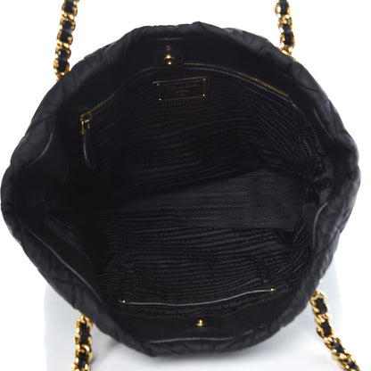 Prada Tessuto Nylon Chevron Quilted Tote Black 5 of 14