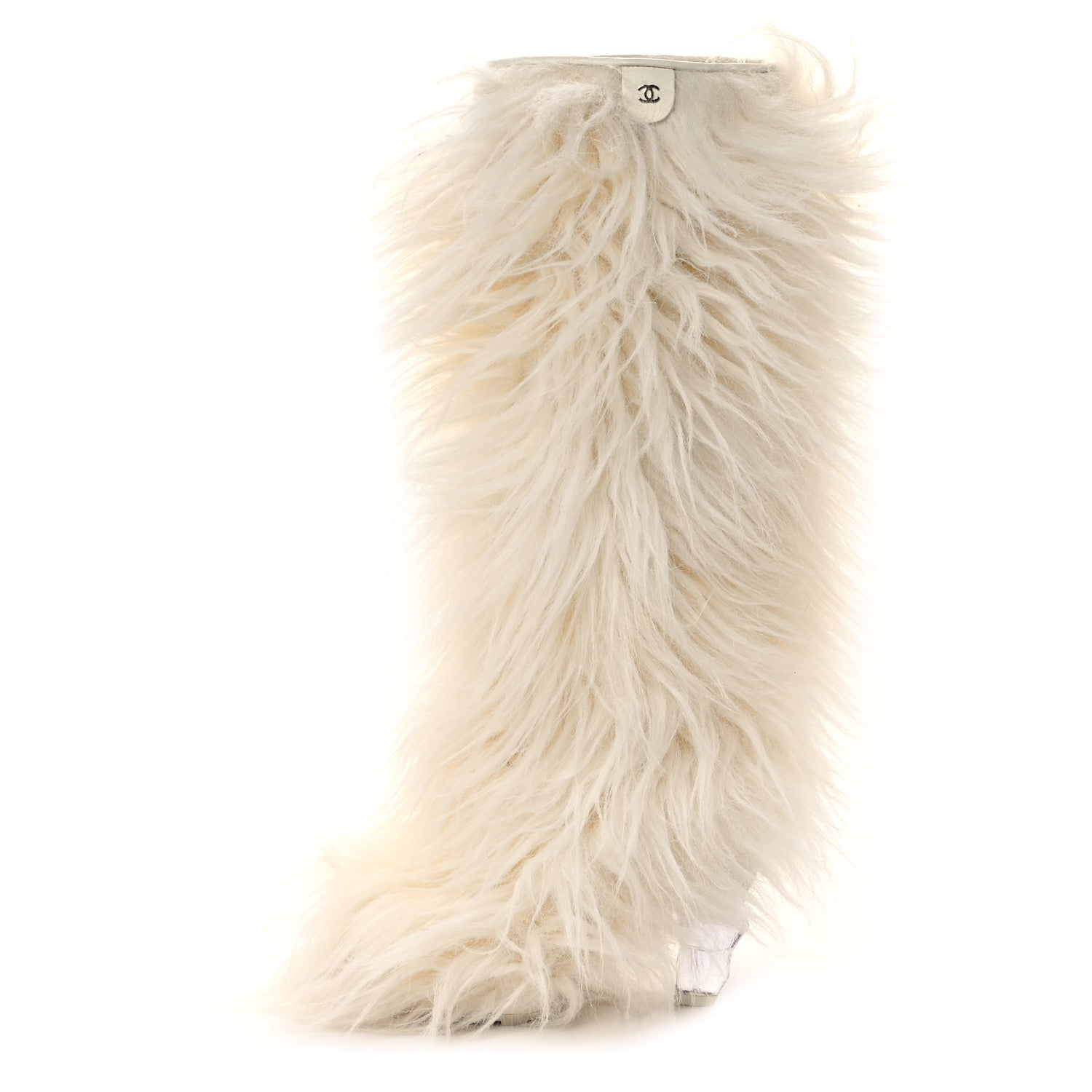 Chanel Fantasy Fur Icicle Heel Mukluks Boots 39 Ecru 1 of 9
