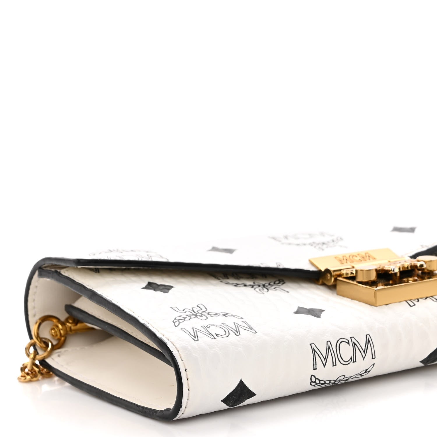 MCM Visetos Large Patricia Wallet On Chain White 8 of 10