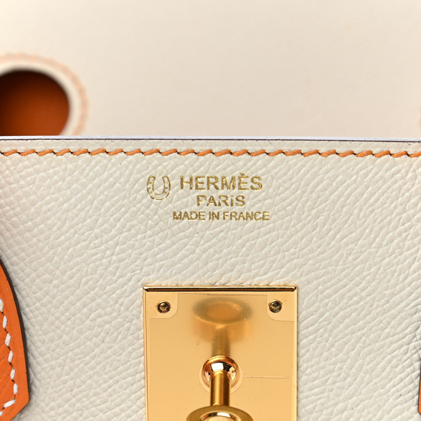 Epsom Horseshoe Birkin 30 Craie Abricot