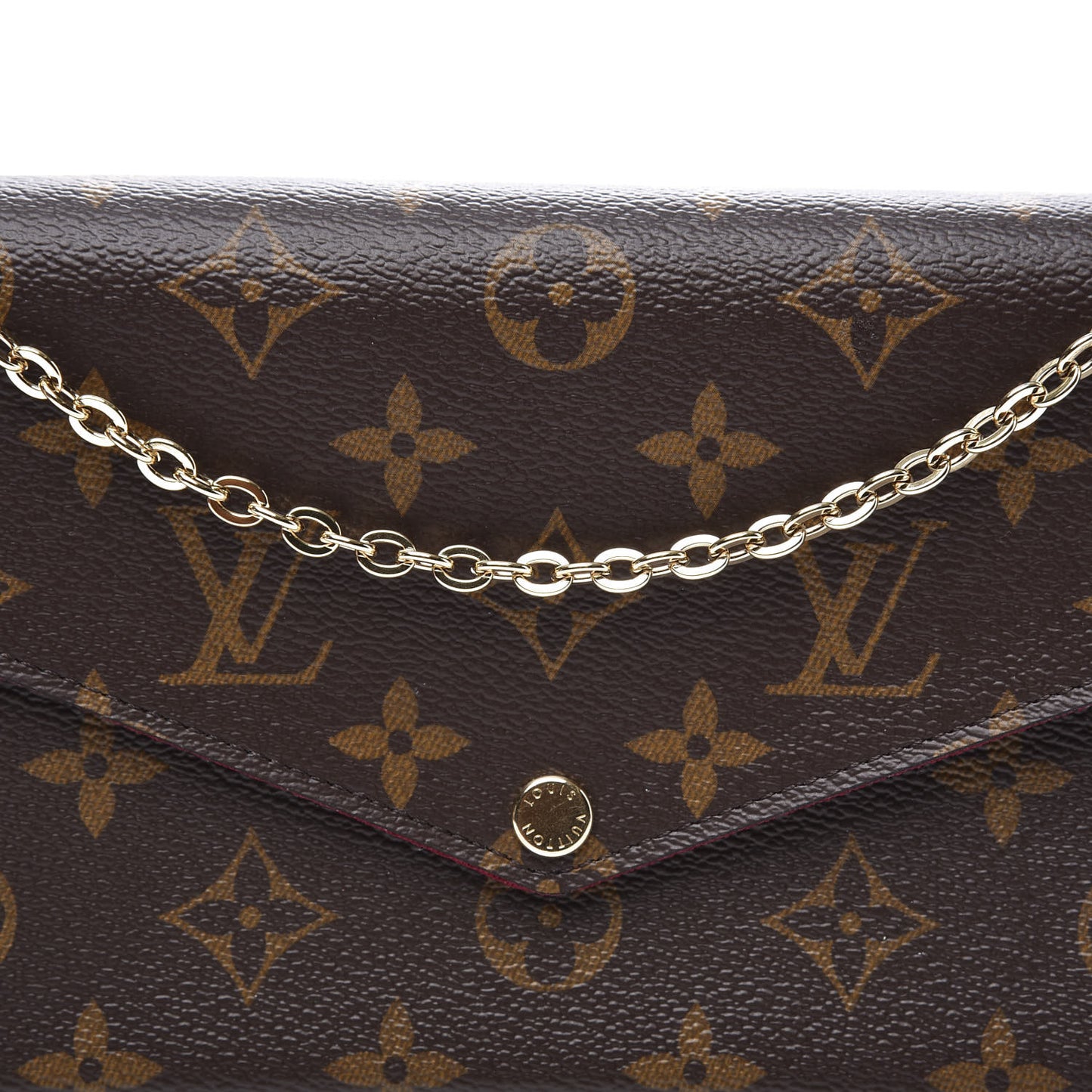 Monogram Pochette Felicie Chain Wallet Fuchsia