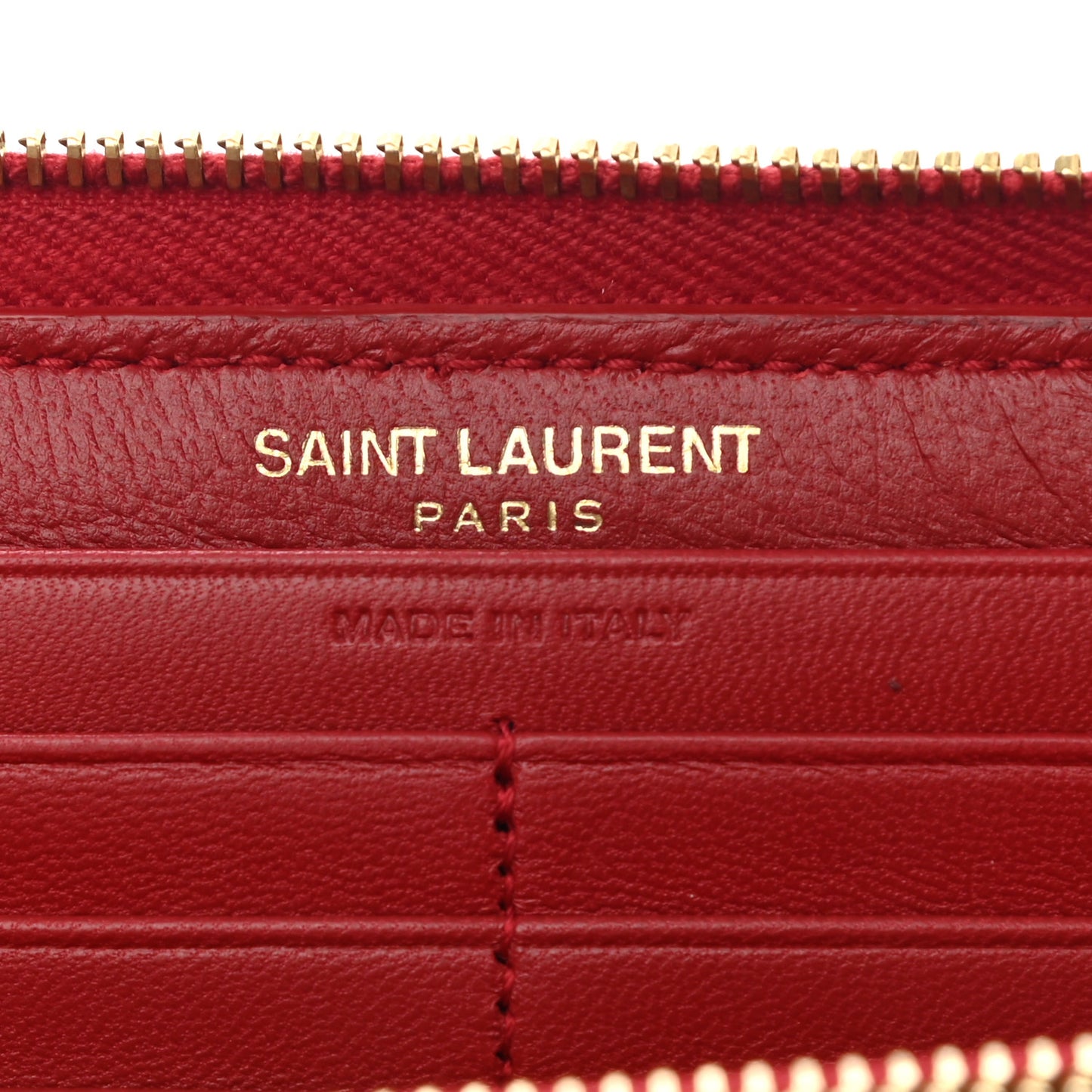 Patent Calfskin Matelasse Monogram Vicky Zip Around Wallet Red