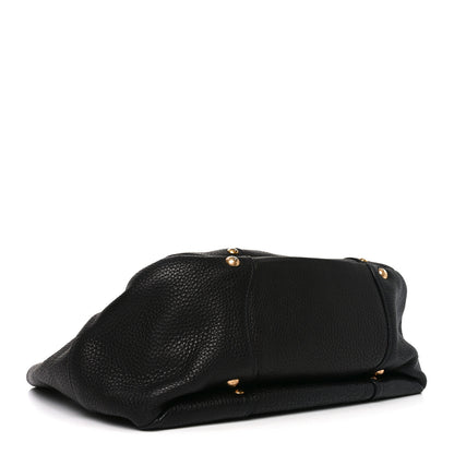 Prada Vitello Daino Pushlock Tote Black 6 of 17