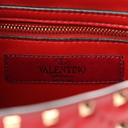 Valentino Garavani Nappa Roses Crystal Medium Rockstud Spike Shoulder Bag Red 6 of 9