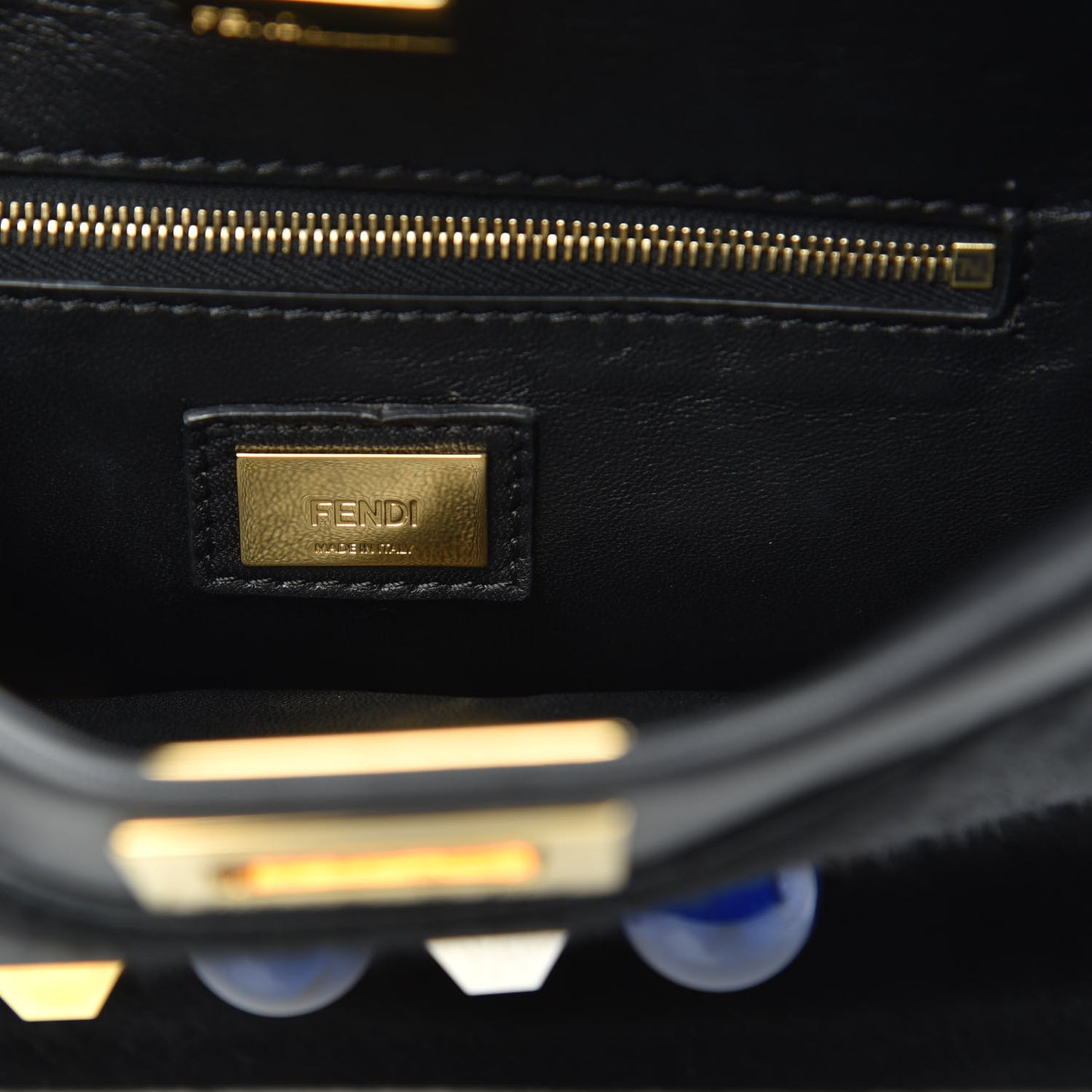 Pony Hair Studded Mini Peekaboo Iconic Satchel Black