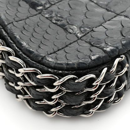 Chanel Snakeskin 3 Chain Flap Black 16 of 19