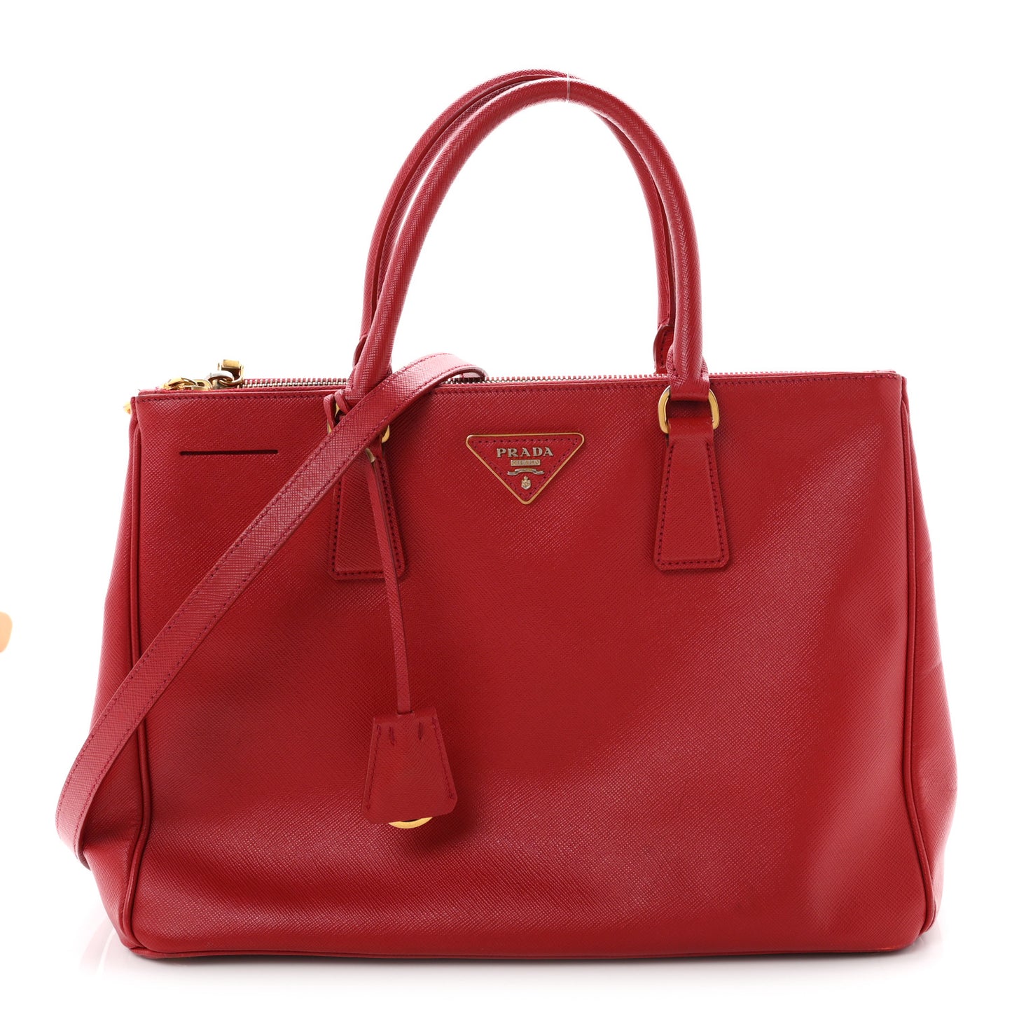 Saffiano Lux Large Galleria Double Zip Tote Fuoco