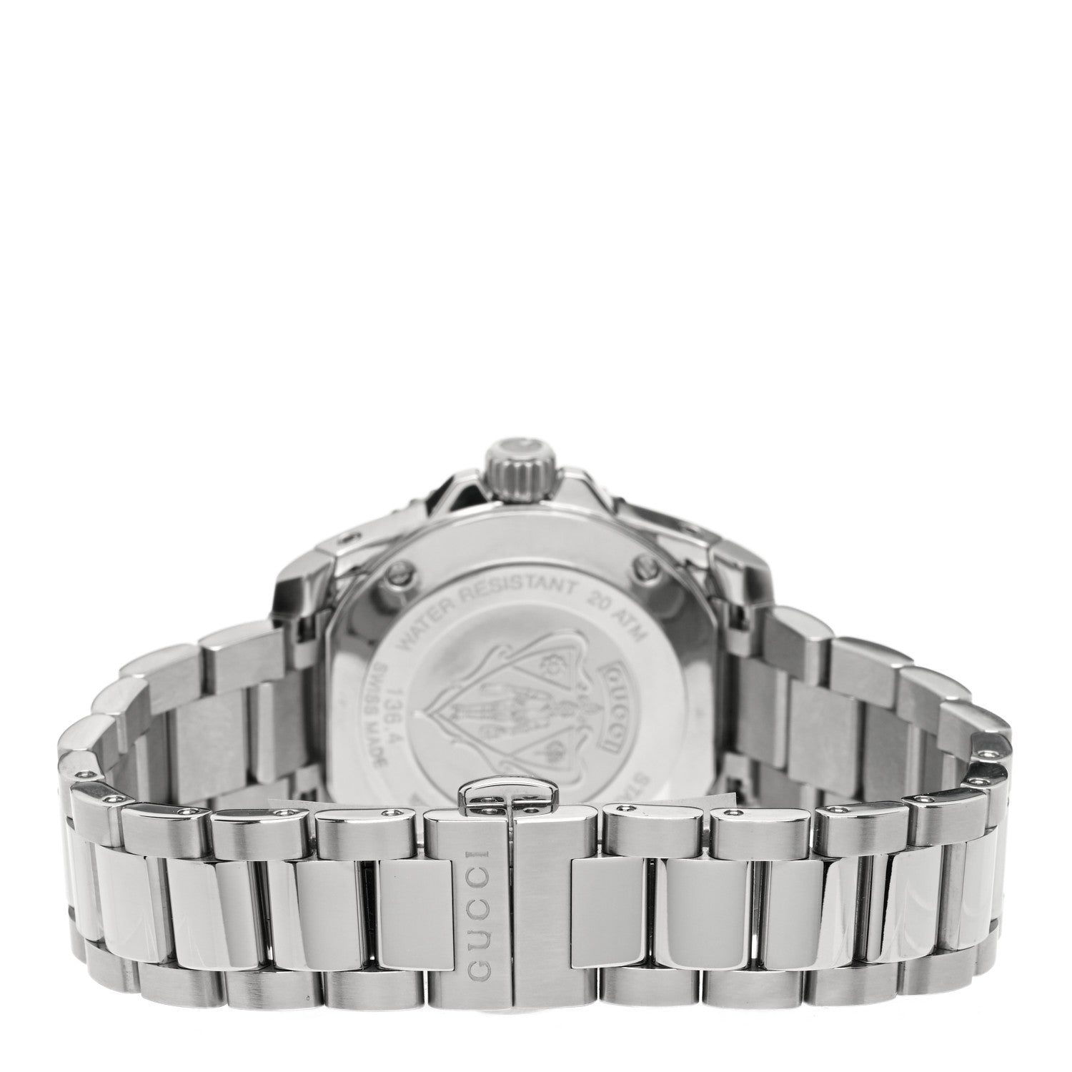 Gucci Stainless Steel Diamond Mother of Pearl 32mm Dive Quartz Watch 3 of 4