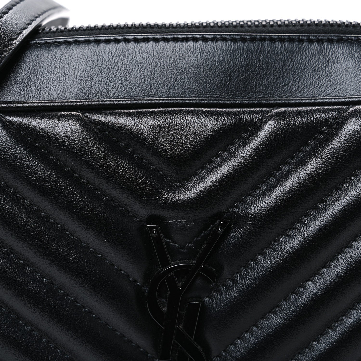 Saint Laurent Calfskin Matelasse Monogram Monochrome Lou Camera Bag Black 8 of 10