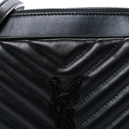 Saint Laurent Calfskin Matelasse Monogram Monochrome Lou Camera Bag Black 8 of 10