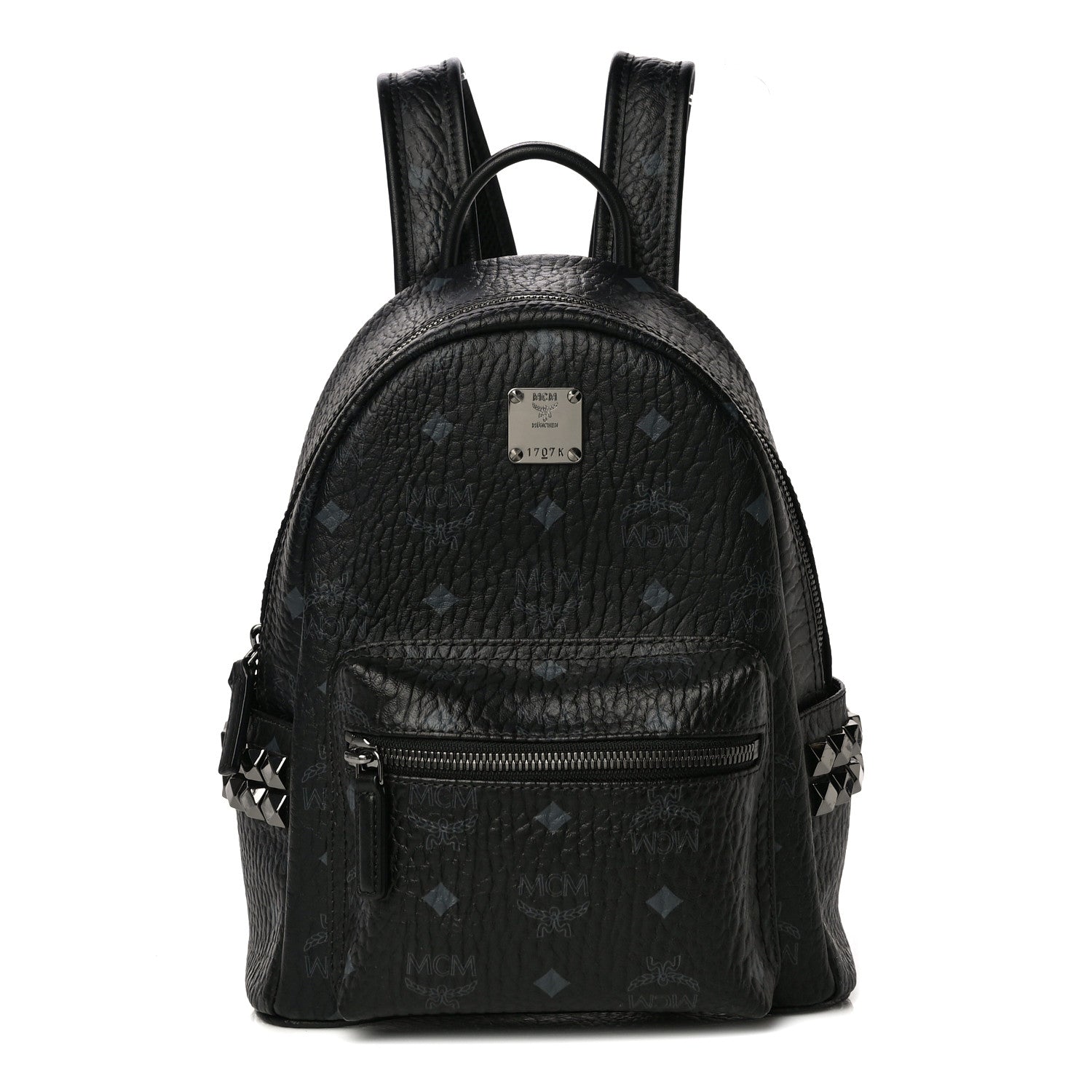 MCM Visetos Side Stud Mini Stark Backpack Black 1 of 10
