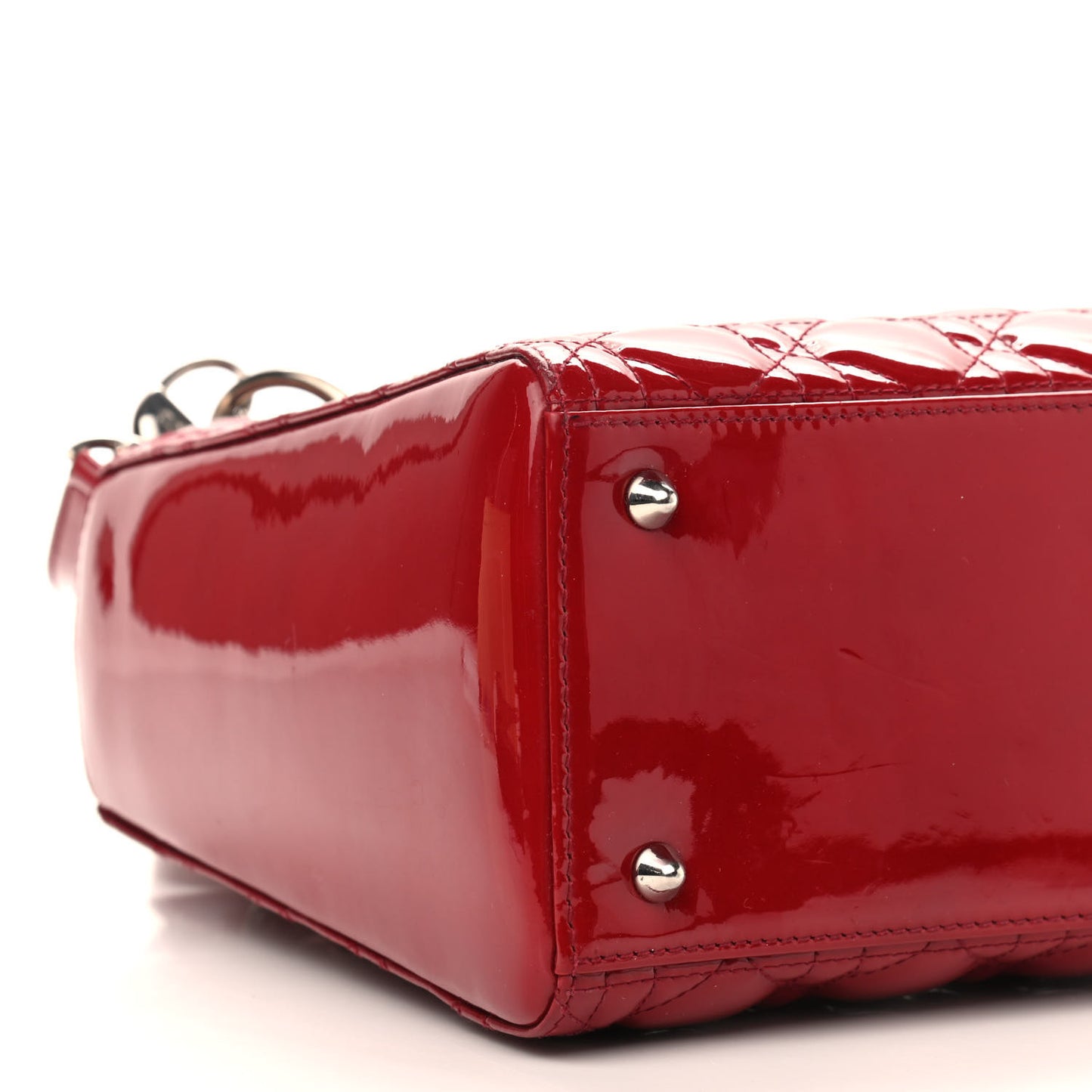 Patent Cannage Medium Lady Dior Red