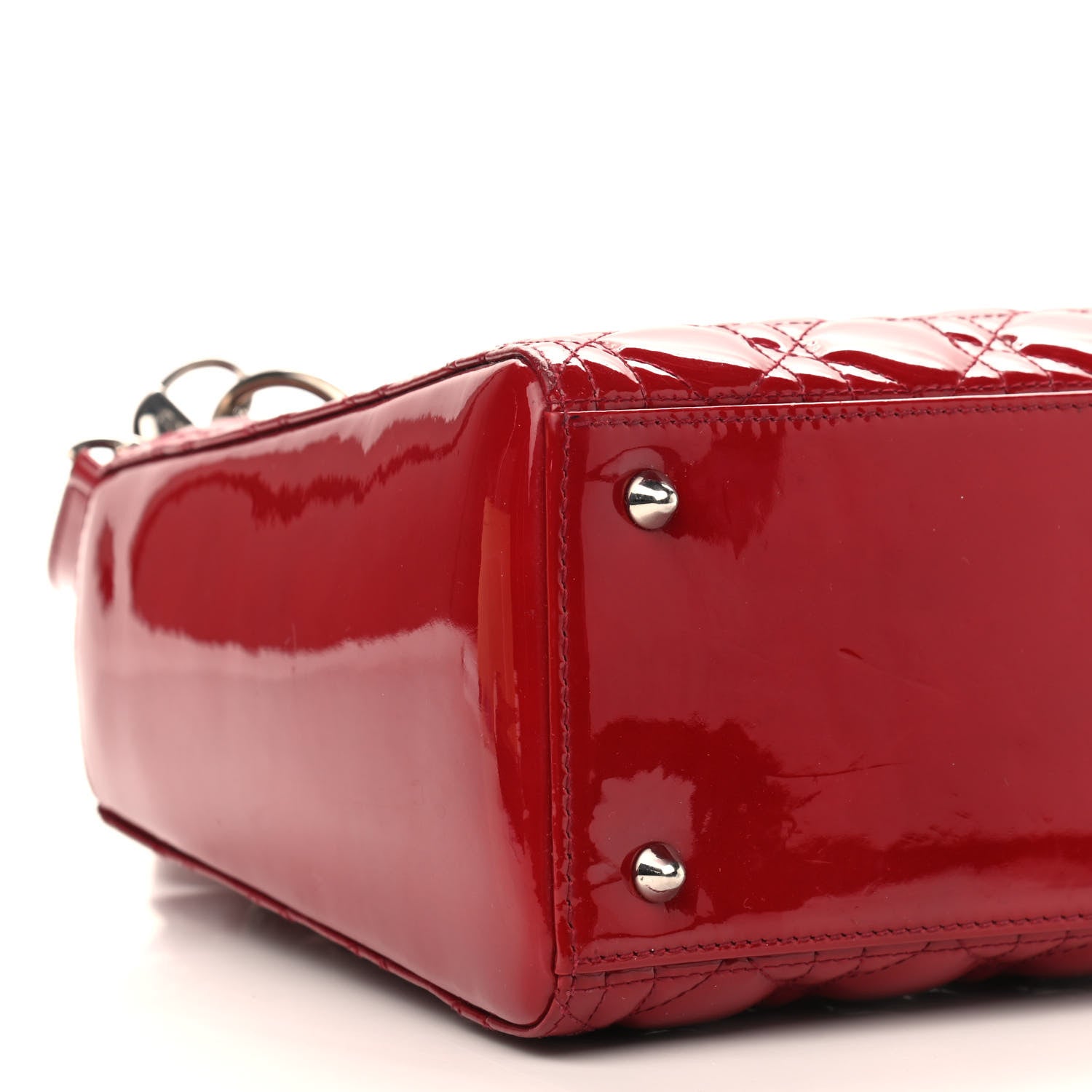 Christian Dior Patent Cannage Medium Lady Dior Red 10 of 11