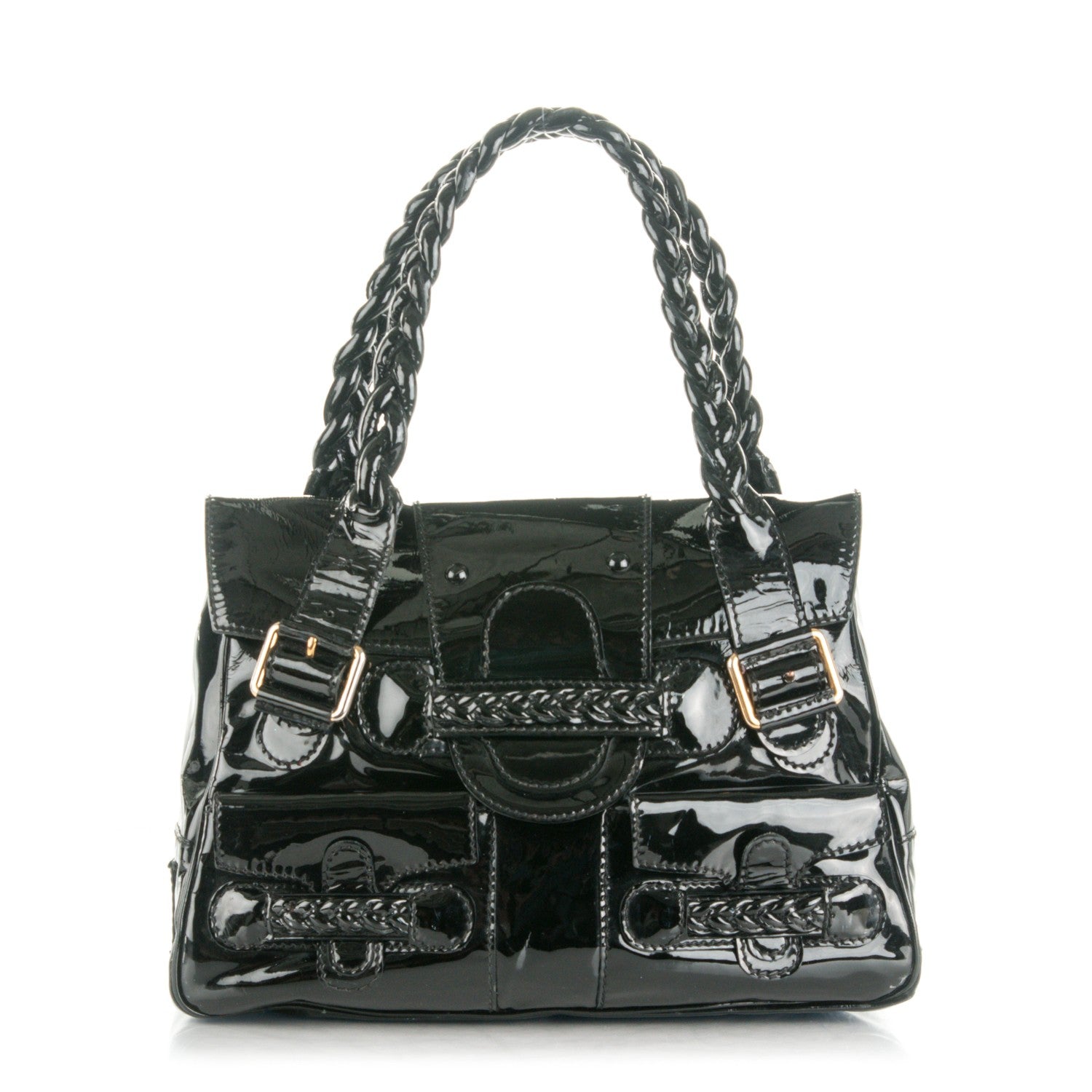 Valentino Garavani Patent Large Histoire Black 1 of 7