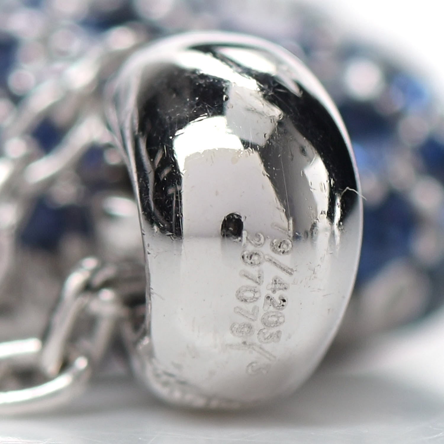 Chopard 18K White Gold Blue Sapphire Heart Pendant Necklace 6 of 7