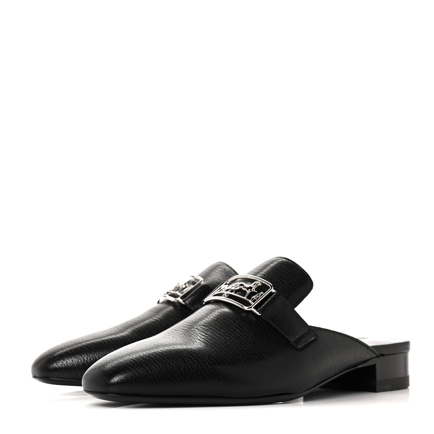 Hermes Goatskin Vincennes Mules 35.5 Black 3 of 8