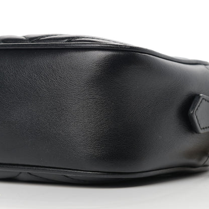 Gucci Calfskin Matelasse Small GG Marmont Chain Shoulder Bag Black 9 of 14