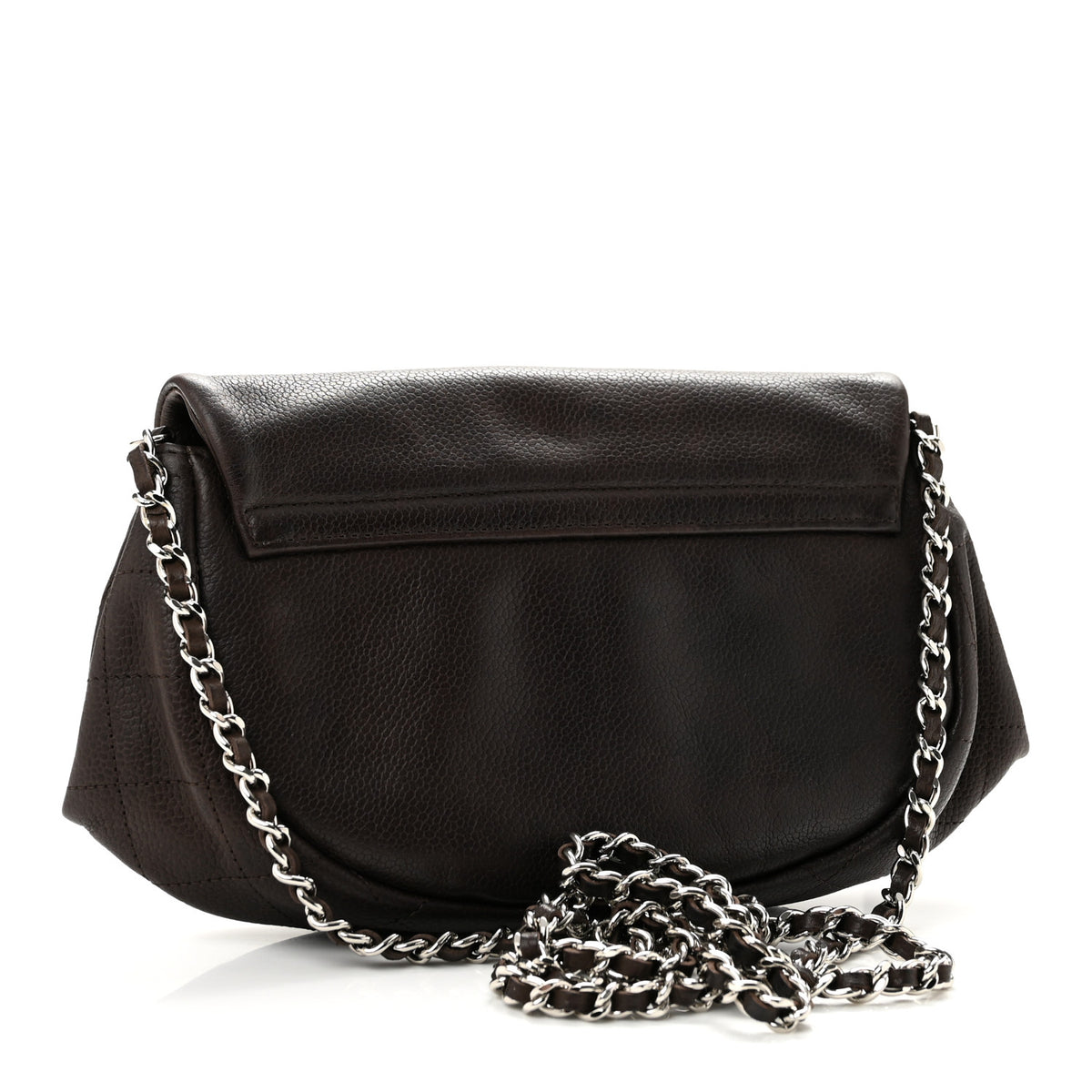 Chanel Caviar Half Moon Wallet On Chain WOC Brown 3 of 13