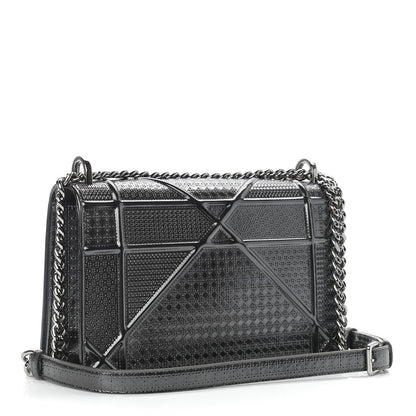 Christian Dior Metallic Patent Micro-Cannage Medium Diorama Flap Bag Silver 3 of 10