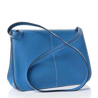 Hermes Taurillon Clemence Halzan 31 GM Bleu Zanzibar 5 of 11
