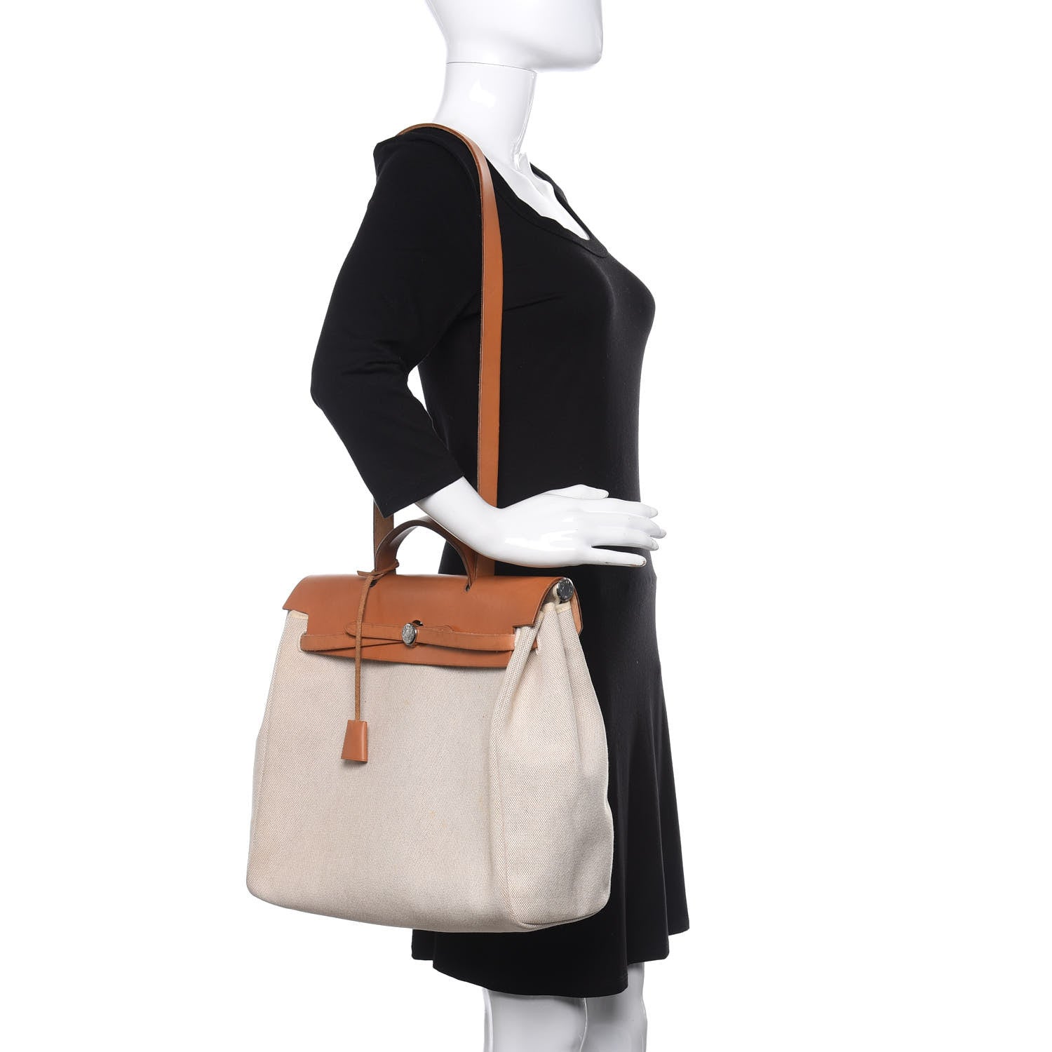 Hermes Toile Vache Calfskin Herbag 39 MM Natural 2 of 12