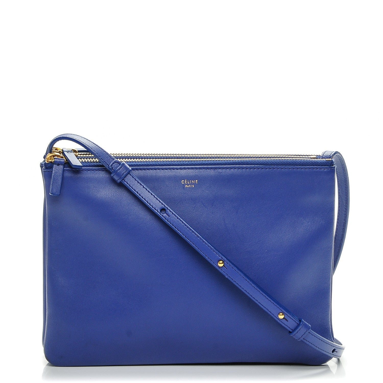 Celine Lambskin Large Trio Crossbody Bag Indigo 1 of 7