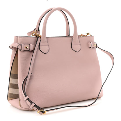 Burberry Derby Calfskin House Check Medium Banner Tote Pale Orchid 3 of 9