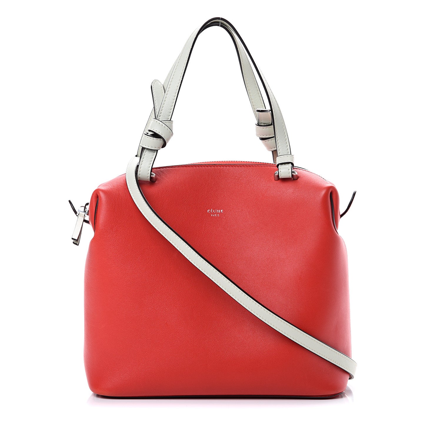 Lambskin Small Soft Cube Satchel Bright Red